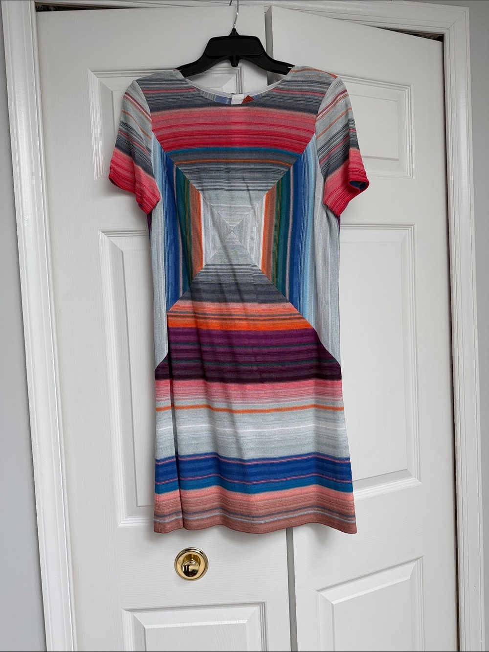 Missoni Multicolor Striped Short-Sleeve Knit Dress